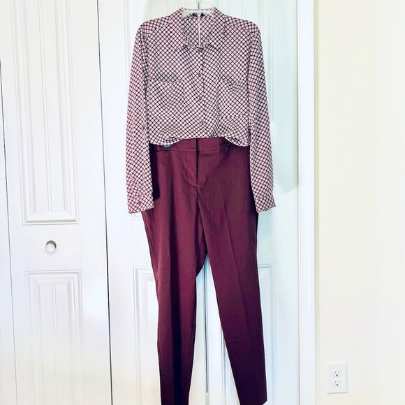 Lane Bryant Madison Slim Ankle Pants in Mulberry Wine (16) New With Tags - Picture 3 of 10